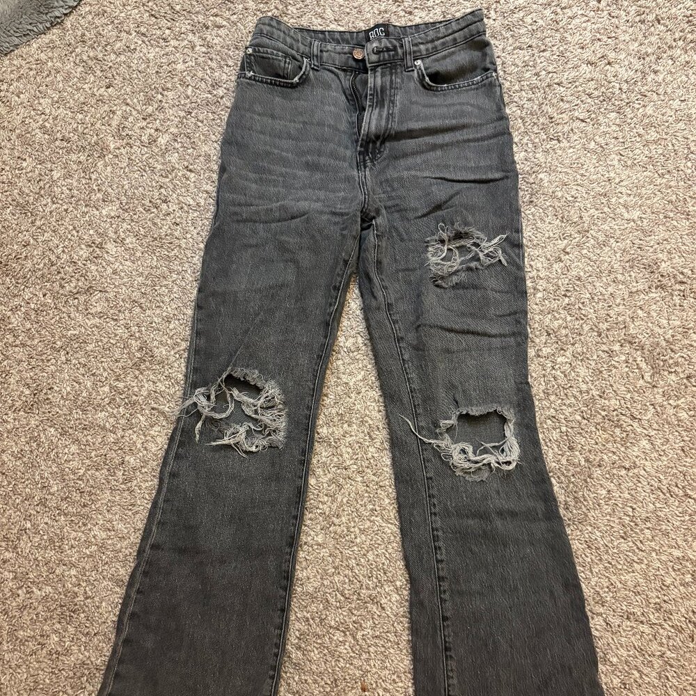 BDG Black Ripped Flare Jeans